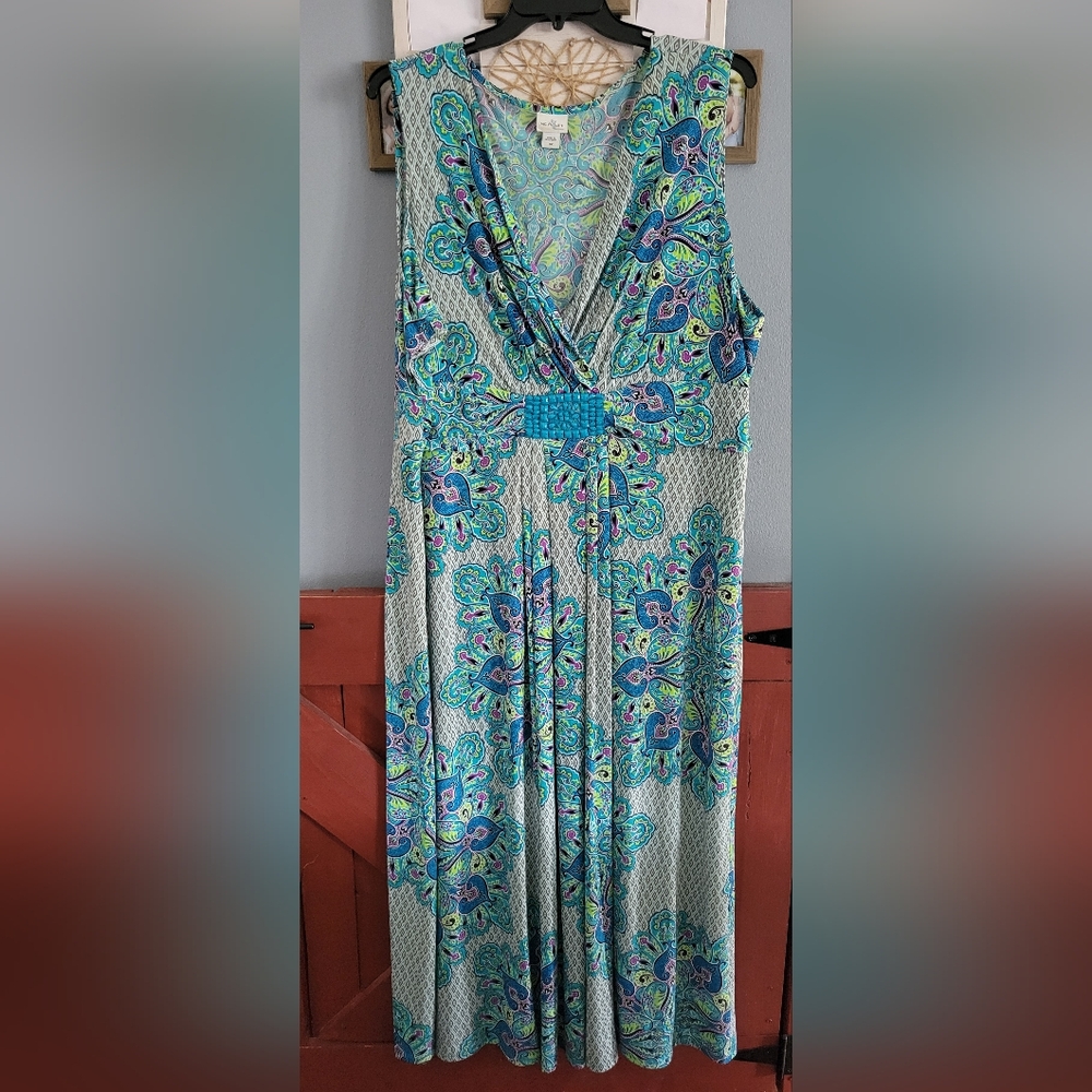 Jaclyn Smith Sleeveless Multicolor Dress - Size 3X